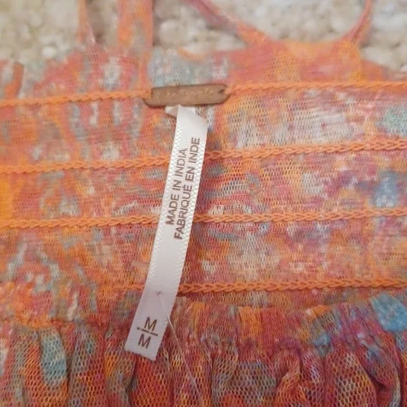 NWT Free People Penelope Peach Blouse Puff sleeve sz M - Picture 6 of 8